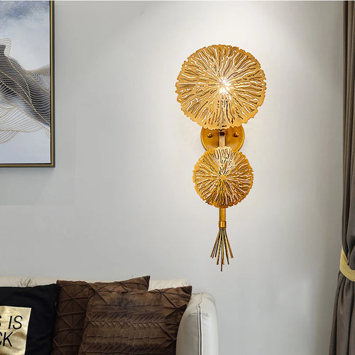 Luxury lotus leaf decorative modern wall light for living room and hotel - vue 4 sur 7