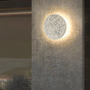 Waterproof round LED outdoor wall light terrazzo and acrylic, indoor or garden lighting
