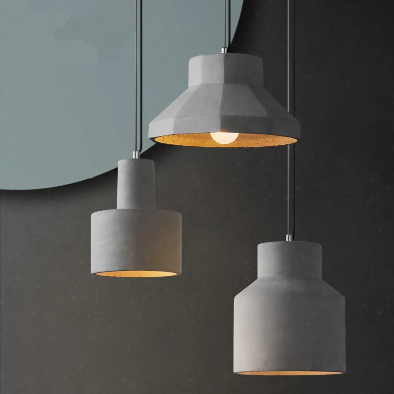 industrial style concrete pendant light for modern decoration