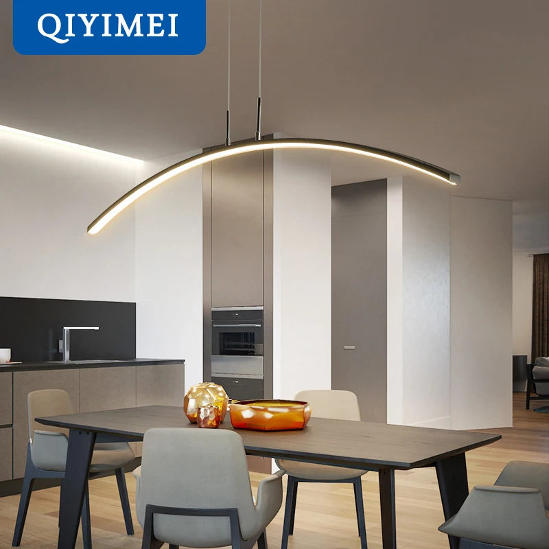 Modern pendant light with remote control and integrated LED lights