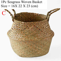 rattan seaweed wicker basket for storage and picnic