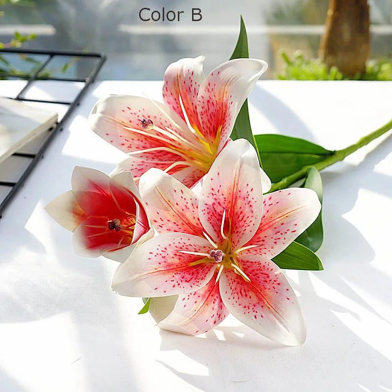 Artificial silk lily flower decoration for weddings, photography and crafts