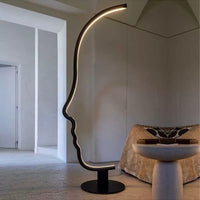 Nordic human face LED floor lamp long Scandinavian living room bedroom bedside home decor indoor lighting fixture stand light