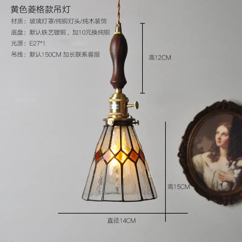 Retro glass pendant light for bar and restaurant decor - vue 9 sur 14