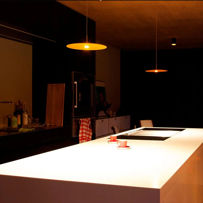 Nordic retro circular pendant light for interior decoration - vue 6 sur 6