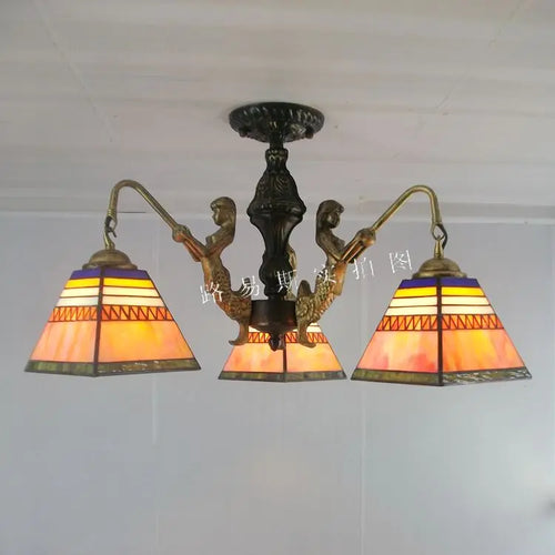 Mediterranean Tiffany mermaid chandelier for creative interiors