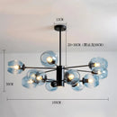 Modern Nordic glass and iron chandelier for decoration