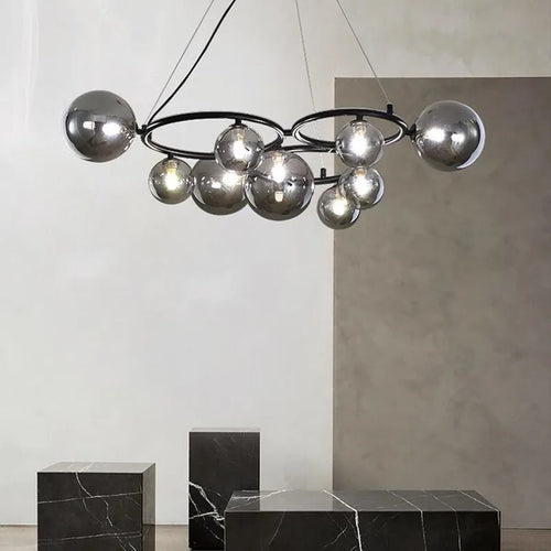 Modern glass pendant light with bulb included for interior decoration - vue 6 sur 16