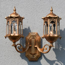 Outdoor double head wall light european retro waterproof style