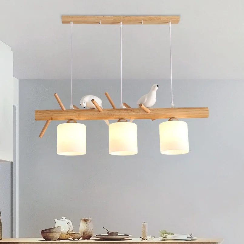 Nordic and Japanese style wooden pendant light