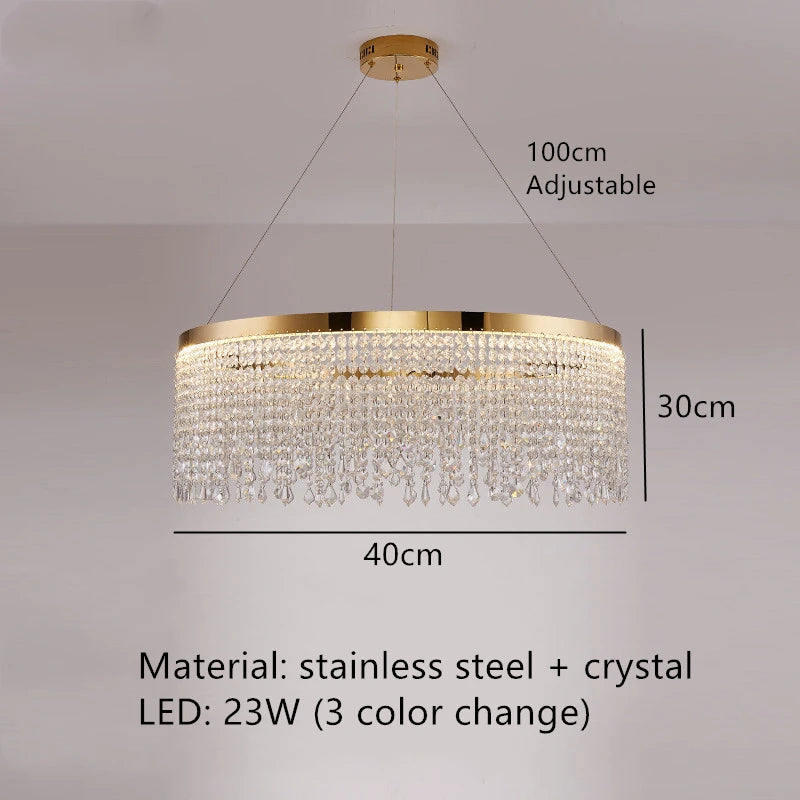 lustre moderne en cristal pour décoration intérieure élégante