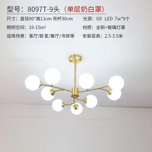 Modern LED chandelier nordic molecular pendant light - vue 14 sur 14