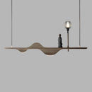 Solid wood pendant light modern zen style for creative lighting