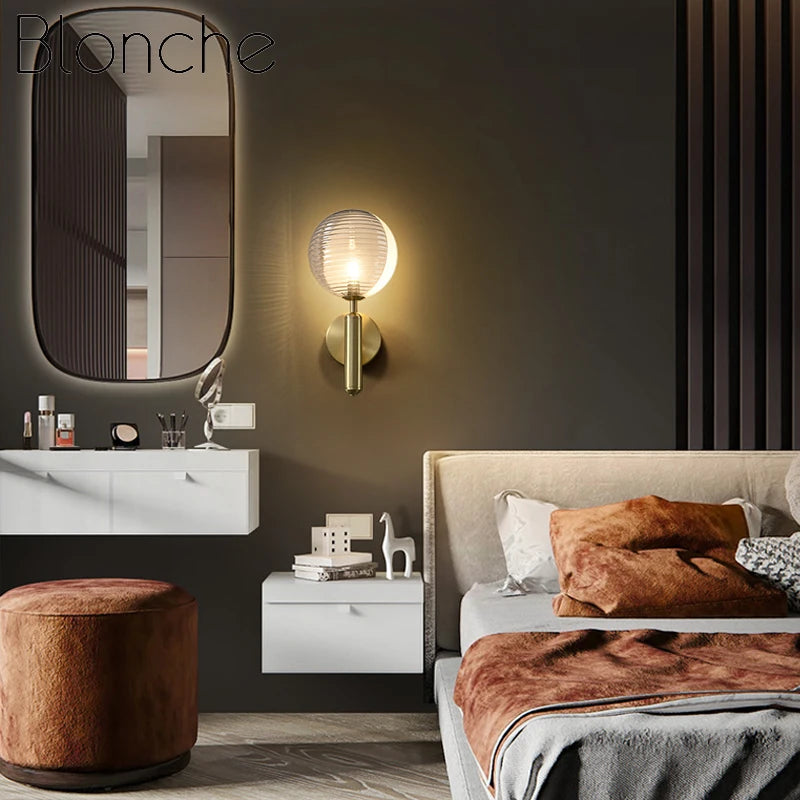 Creative glass wall light for elegant interior decoration