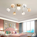 Children's glass chandelier with bright modern design for bedroom