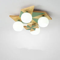 Modern Japanese Makaron wooden children's ceiling light