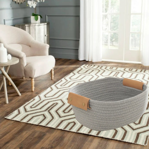 rope storage basket for toys and baby clothes - vue 4 sur 10