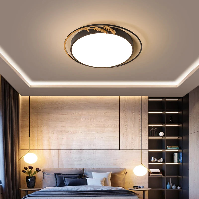 Round LED ceiling light with remote control for indoor decoration