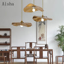 Creative iron pendant light with Chinese lotus design for home decor