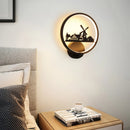 Modern minimalist round nordic LED wall light for weddings and children's room