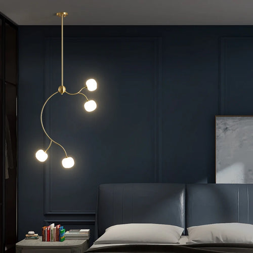 Designer copper restaurant chandelier with modern ambiance for interiors - vue 5 sur 10