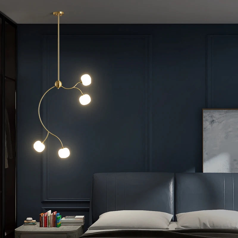 Designer copper restaurant chandelier with modern ambiance for interiors - vue 4 sur 10