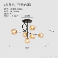 Elegant nordic glass ball ceiling light for modern interiors