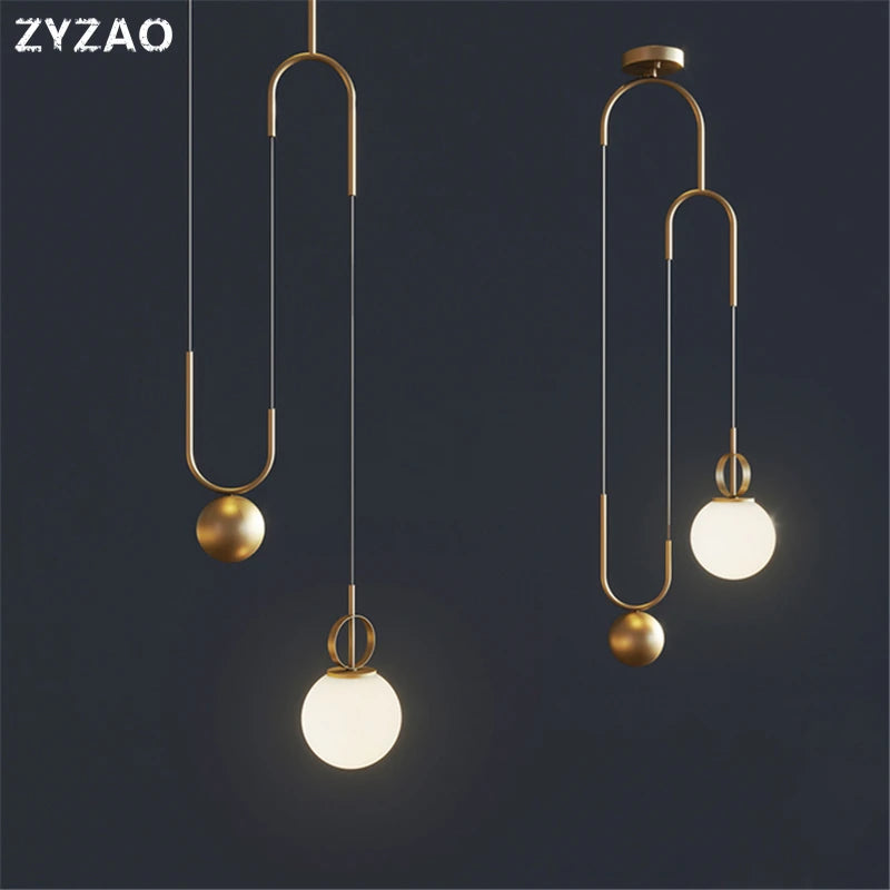 Modern adjustable creative glass pendant light for various spaces