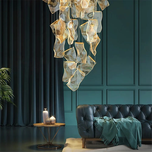 Modern LED chandelier for staircases and clothing shops - vue 4 sur 15
