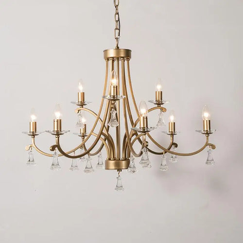 Gold crystal chandelier modern high-end lighting - vue 2 sur 10