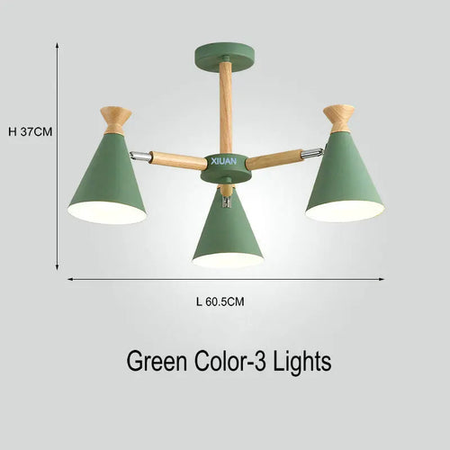 Nordic wooden pendant light for interior decor - vue 24 sur 26