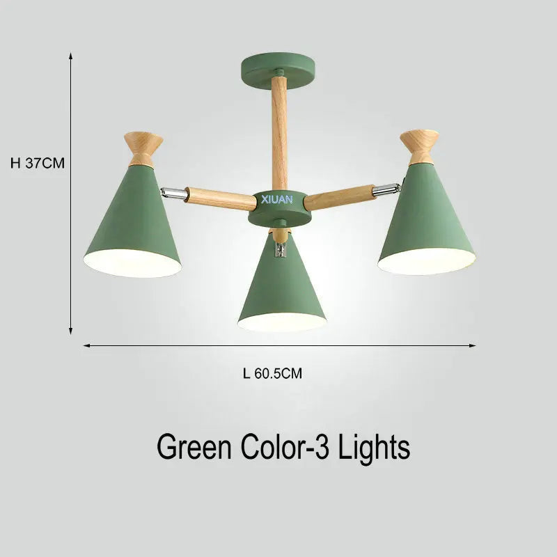 Nordic wooden pendant light for interior decor - vue 23 sur 26