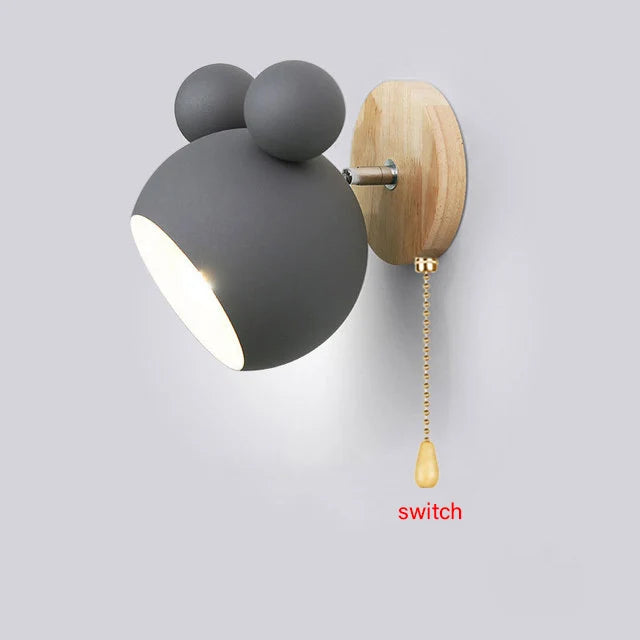 Modern wall lamp cartoon Mickey style colourful wall light macaron decorative bedside E27
