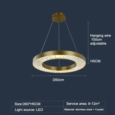 Luxury crystal chandelier modern Nordic style - vue 10 sur 12