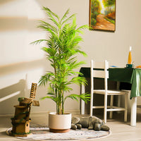 Tall tropical artificial palm tree in pot outdoor decoration
