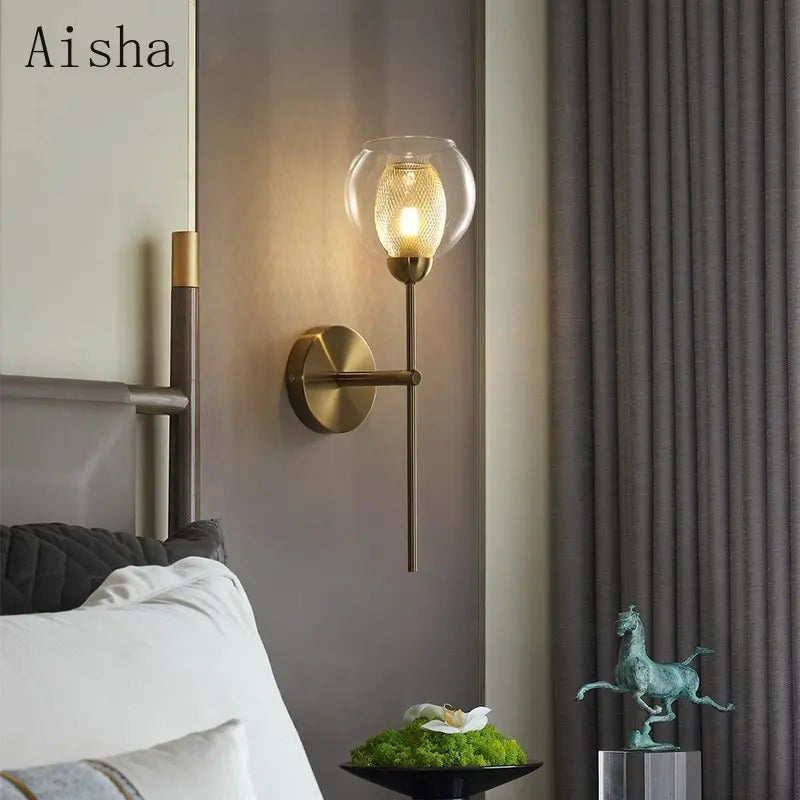 Retro glass industrial wall light for interior decor