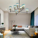 Nordic industrial 6-light glass bubble chandelier