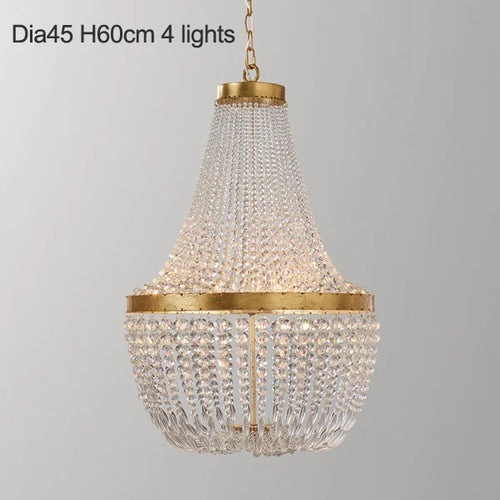 Vintage crystal pendant light in industrial style for elegant interiors - vue 11 sur 14