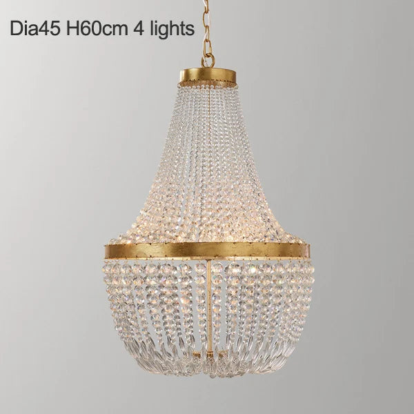 Vintage crystal pendant light in industrial style for elegant interiors - vue 10 sur 14