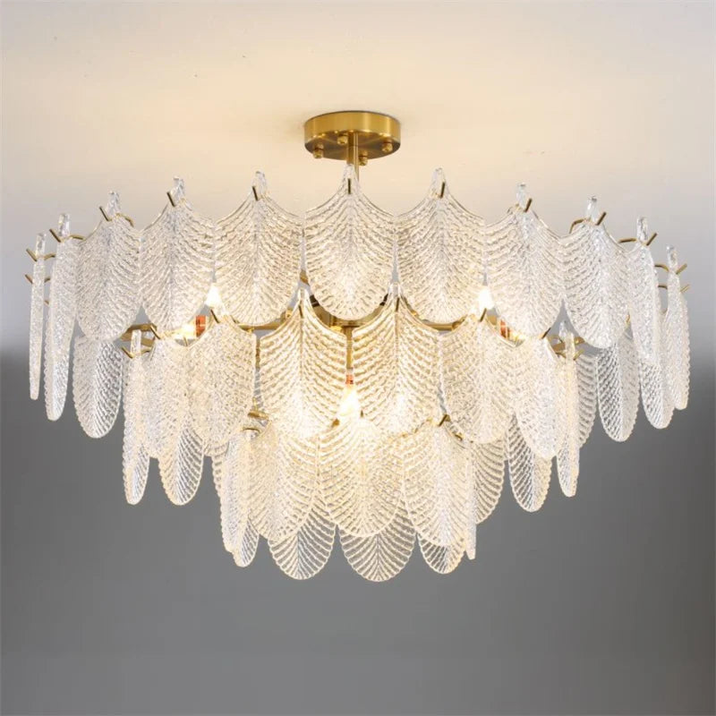 Luxury glass chandelier for elegant and modern interior decor