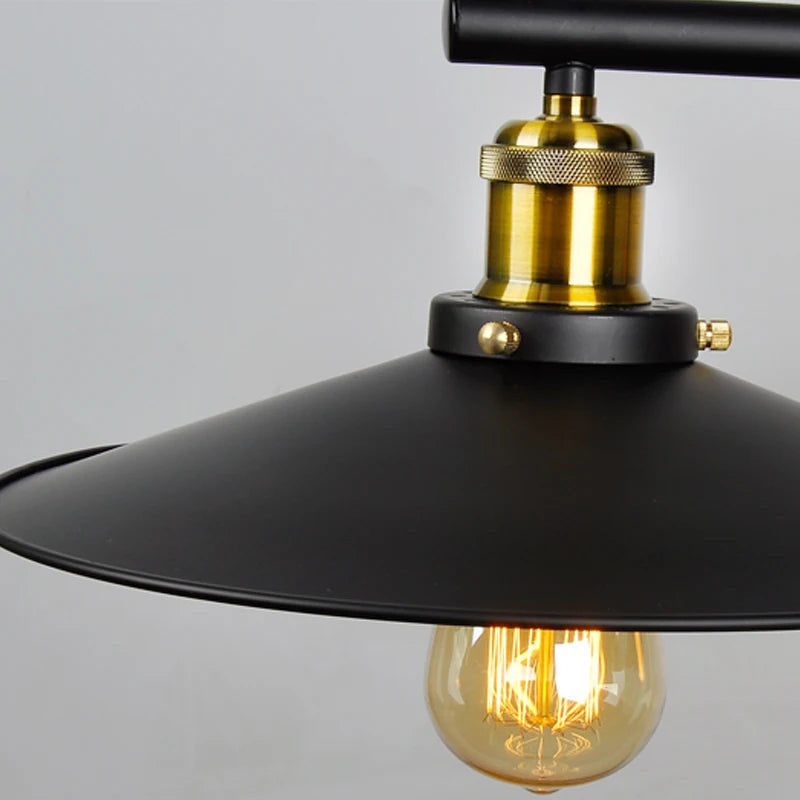 Vintage industrial 3-head iron pulley pendant light