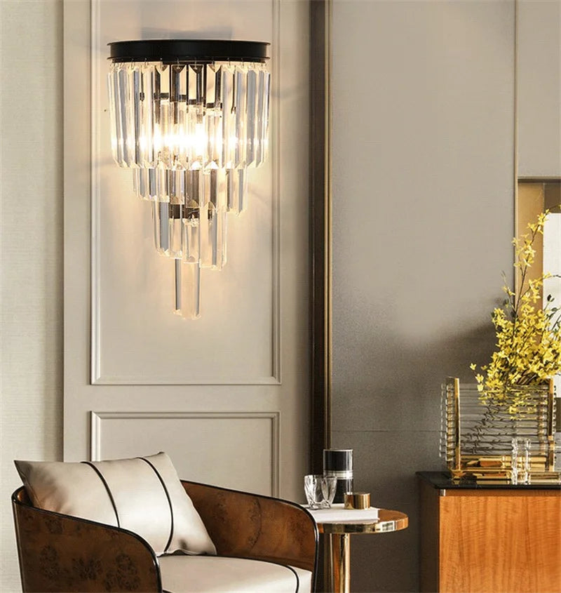 Nordic crystal wall light for modern indoor decor