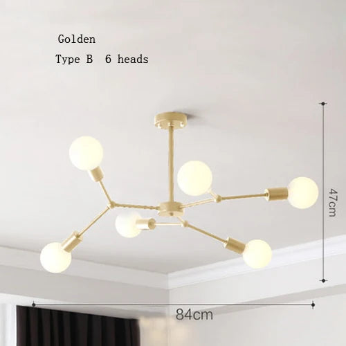 Modern multi-head chandelier for creative interiors - vue 14 sur 27
