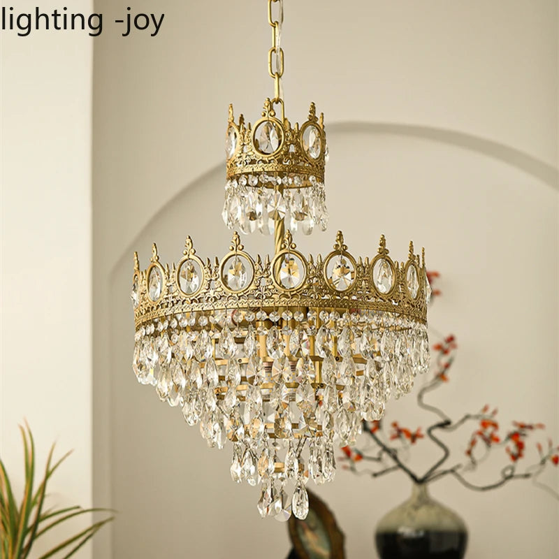 Modern crown crystal chandelier indoor decorative light