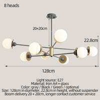 Modern glass ball chandelier for decorative indoor lighting