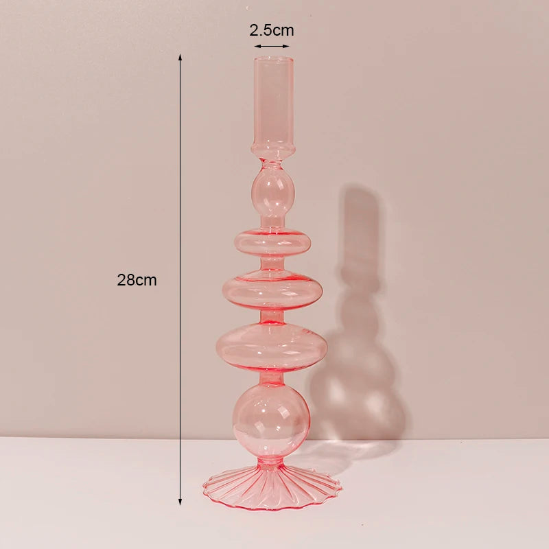 Classic retro glass candle holders for wedding and home decoration - vue 15 sur 17