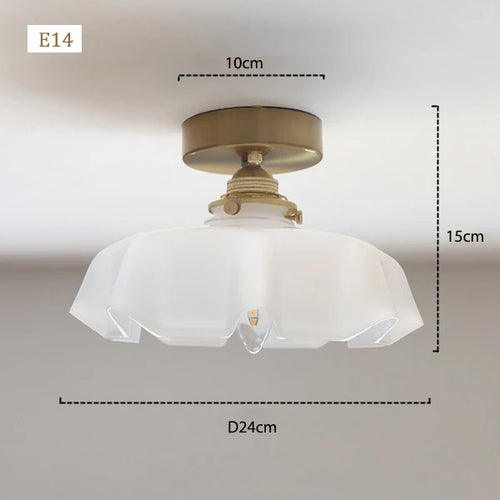 Coloured glass flower pendant light - vue 13 sur 16