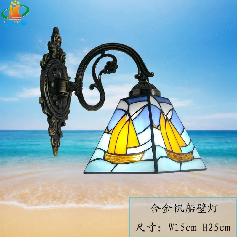 Mediterranean style LED wall light with European art design - vue 8 sur 10