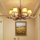 Retro resin and wood chandelier for restaurant café bar
