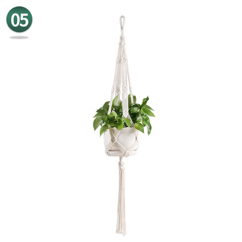 macrame hanging basket for plants crafts home decor - vue 17 sur 18